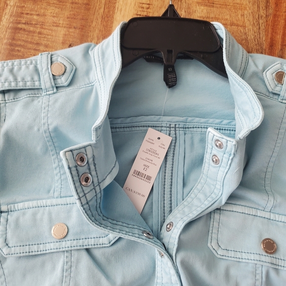 White House Black Market Women's Tinted Bermuda Blue Jacket Size 12 - Picture 6 of 16